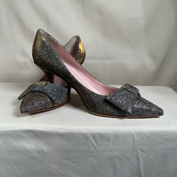 Kate Spade Shimmer Bow Heels - Picture 1 of 9